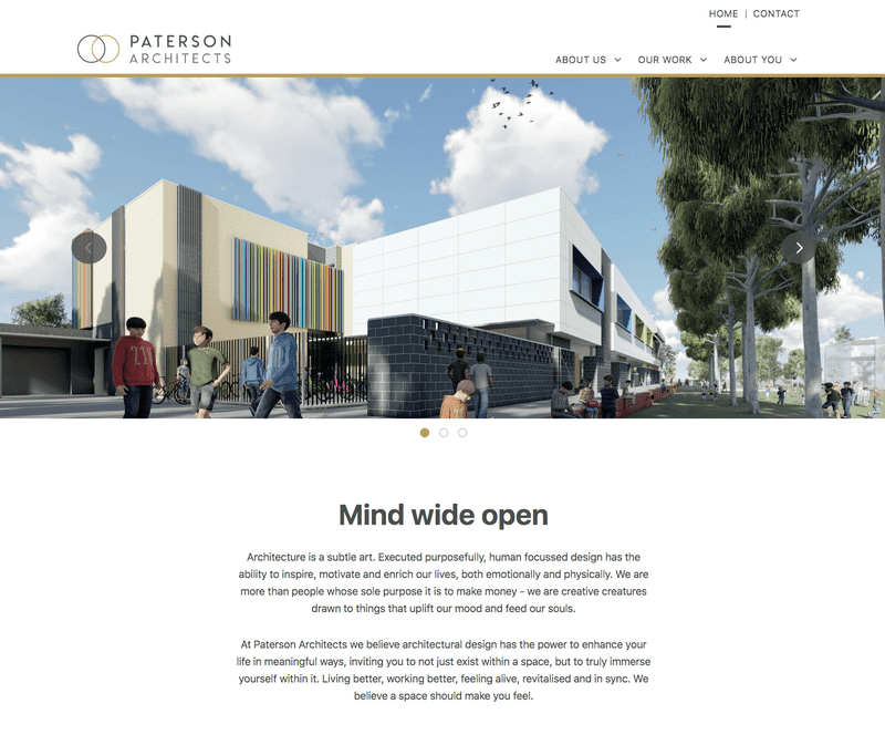 Paterson Architects website home page